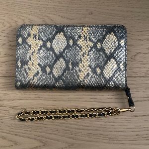 Club monaco leather wristlet